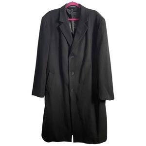 LORD & TAYLOR for Jacob Siegel Men's 100% Cashmere Winter Black Coat 44R